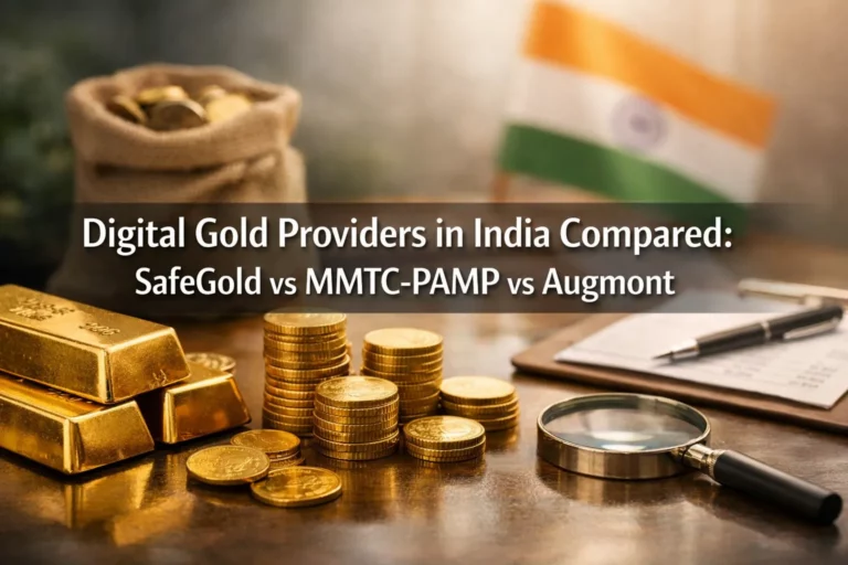 Digital20Gold20Providers20in20India20Compared 20SafeGold20vs20MMTC PAMP20vs20Augmont cover